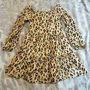 Leopard print little girls dress
